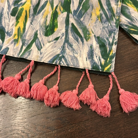 72"x14" Jungle Leaf With Tassels Table Runner Green - Opalhouse - Picture 2 of 4